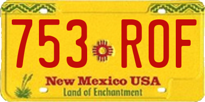 NM license plate 753ROF