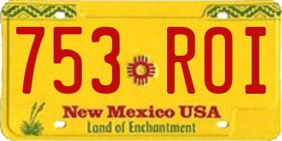 NM license plate 753ROI