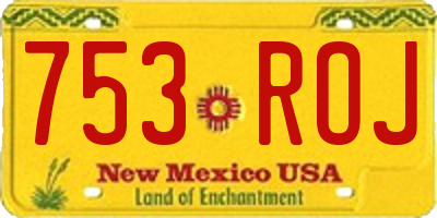 NM license plate 753ROJ