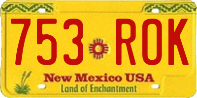 NM license plate 753ROK