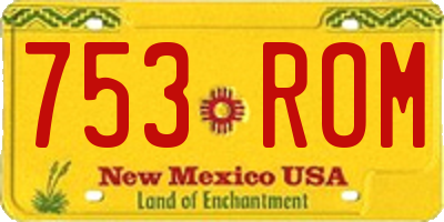 NM license plate 753ROM