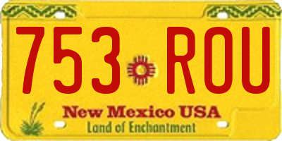 NM license plate 753ROU