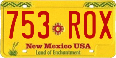 NM license plate 753ROX