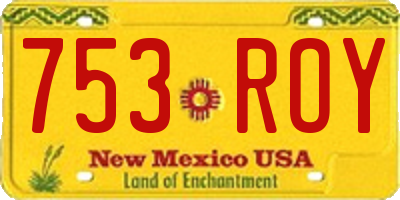 NM license plate 753ROY