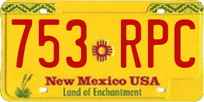NM license plate 753RPC