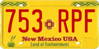 NM license plate 753RPF