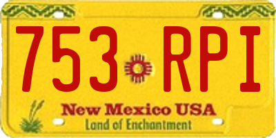 NM license plate 753RPI