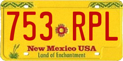NM license plate 753RPL