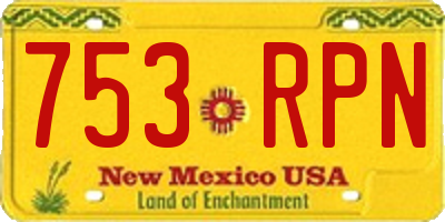NM license plate 753RPN
