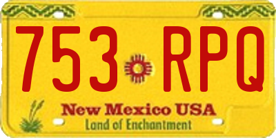 NM license plate 753RPQ