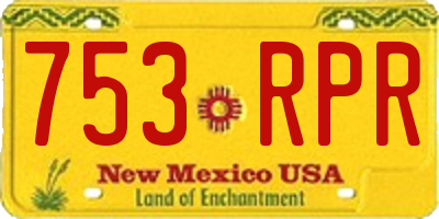 NM license plate 753RPR