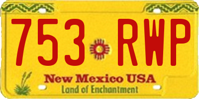 NM license plate 753RWP