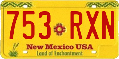 NM license plate 753RXN
