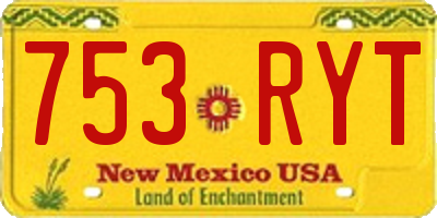 NM license plate 753RYT
