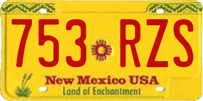 NM license plate 753RZS
