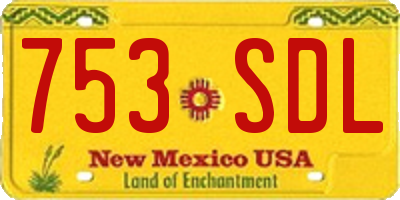 NM license plate 753SDL