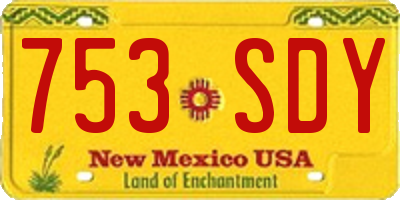 NM license plate 753SDY