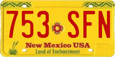 NM license plate 753SFN