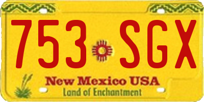 NM license plate 753SGX