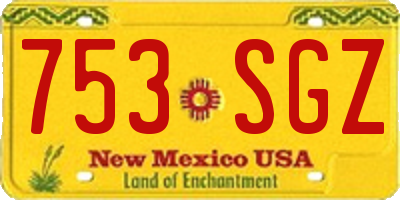 NM license plate 753SGZ
