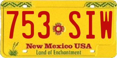 NM license plate 753SIW