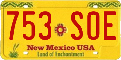 NM license plate 753SOE