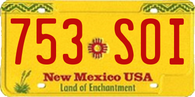 NM license plate 753SOI