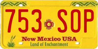 NM license plate 753SOP