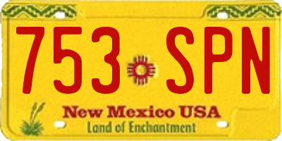 NM license plate 753SPN