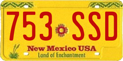 NM license plate 753SSD