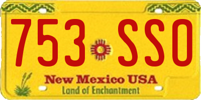 NM license plate 753SSO
