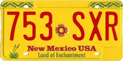 NM license plate 753SXR
