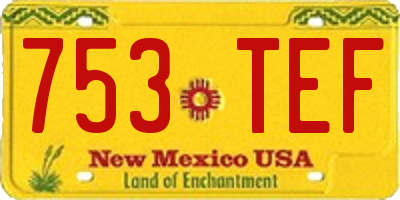 NM license plate 753TEF
