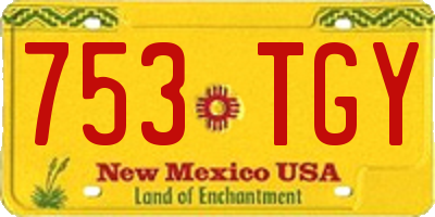 NM license plate 753TGY