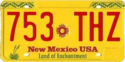 NM license plate 753THZ
