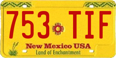 NM license plate 753TIF