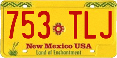 NM license plate 753TLJ