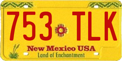NM license plate 753TLK