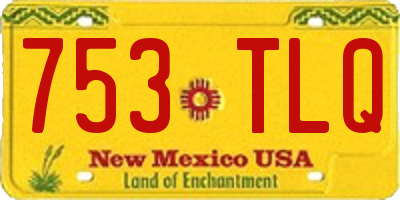 NM license plate 753TLQ