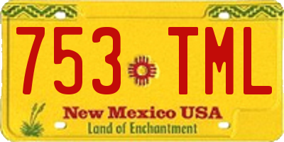 NM license plate 753TML