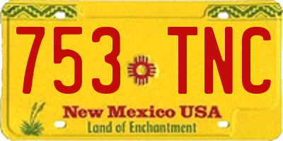 NM license plate 753TNC