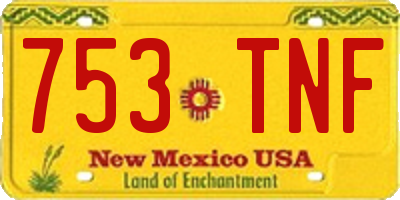 NM license plate 753TNF
