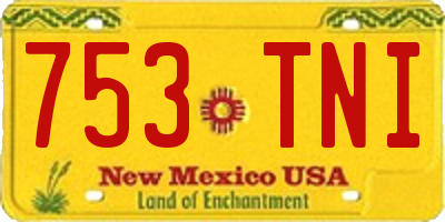 NM license plate 753TNI