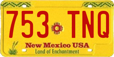 NM license plate 753TNQ
