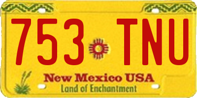 NM license plate 753TNU