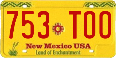 NM license plate 753TOO