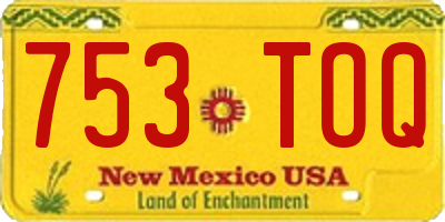 NM license plate 753TOQ