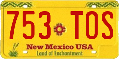 NM license plate 753TOS