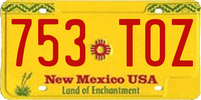NM license plate 753TOZ