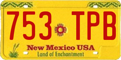 NM license plate 753TPB